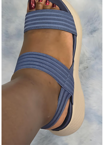 Blue Strapped Sandals - Back care