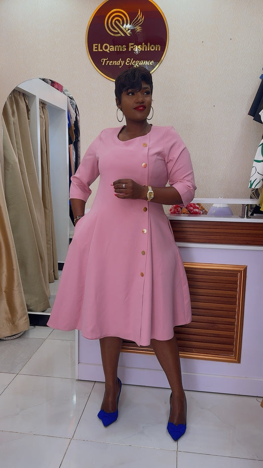 Aline button Dress