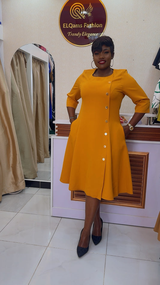 Aline button Dress
