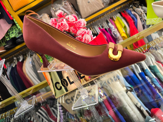 Maroon Red detailed- stilleto Heels