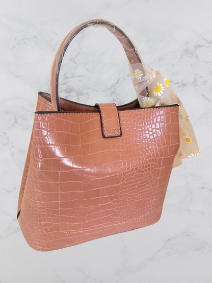 Pink Wet look handbag