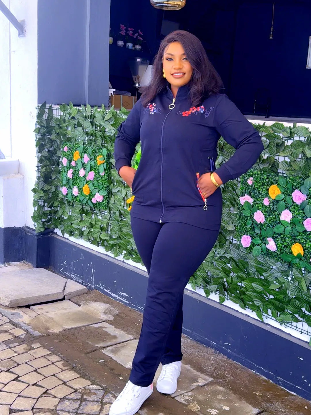 Navy Blue 2 piece Tracksuit Set