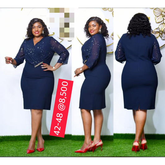 Navy Blue with gold Dress