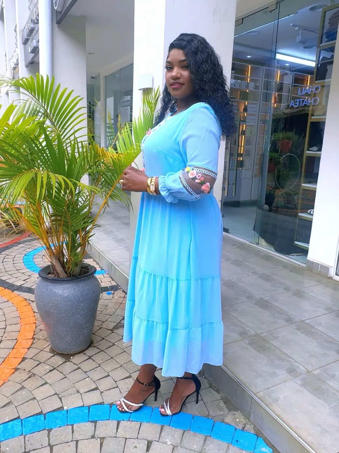 Shiffon with decor dresses